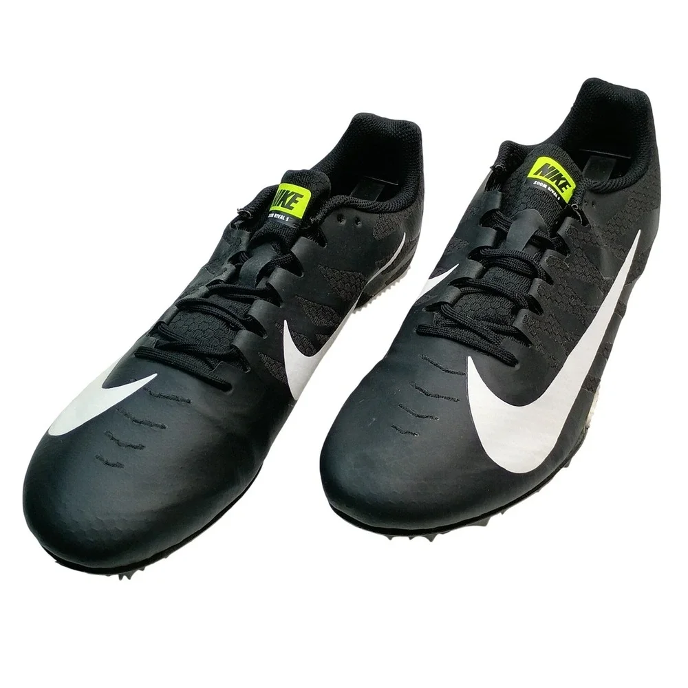 Nike Zoom Rival S 8 Racing Spikes Men Size 12 Black White Track Shoes